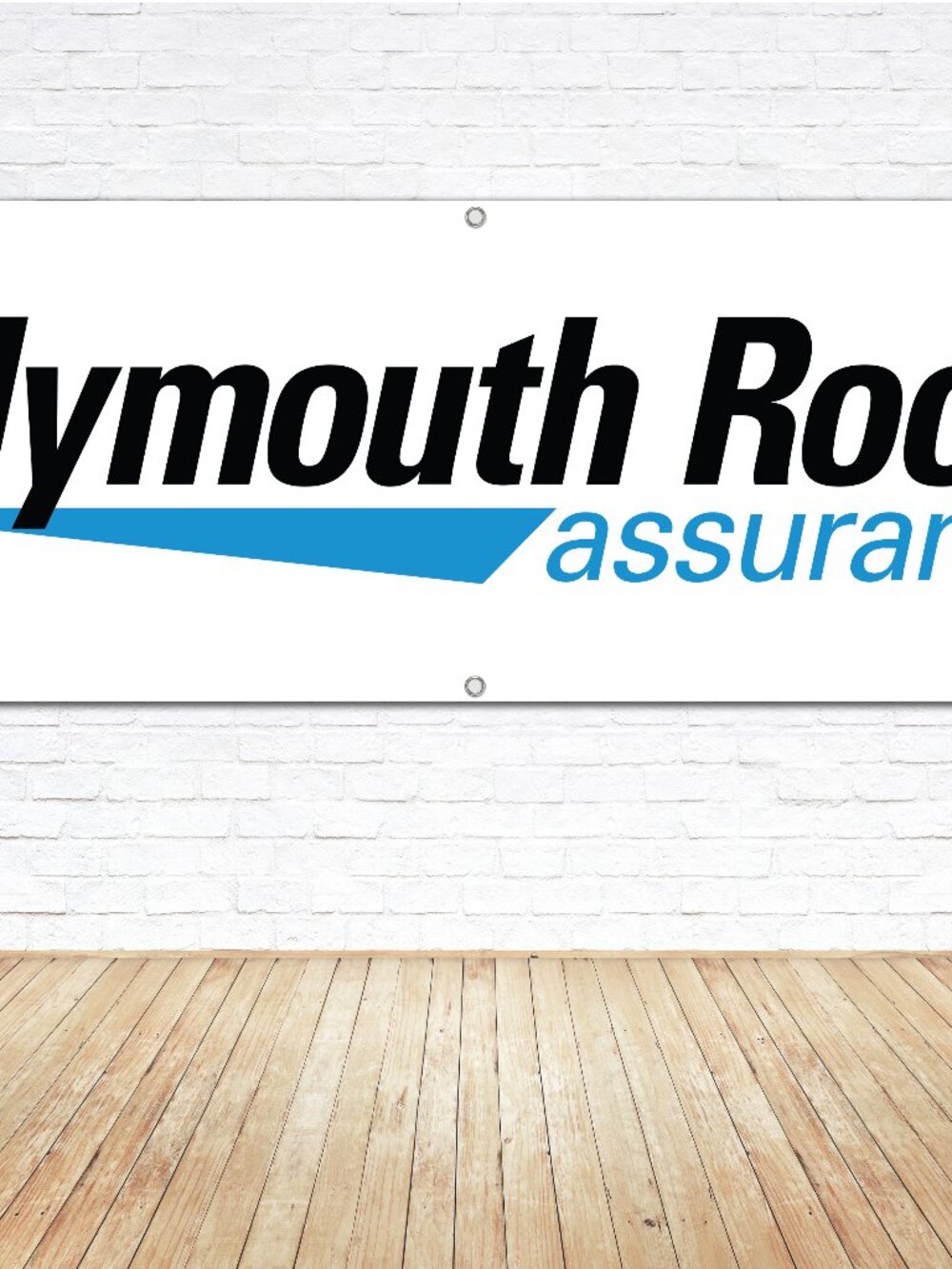 PLYMOUTH ROCK ASSURANCE Branding Vinyl Banner Logo 2'x6' Sign Office Display